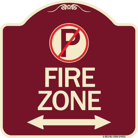 Signmission No Parking and Arrow Pointing Left and Right Heavy-Gauge Aluminum Sign, 18" x 18", BU-1818-24656 A-DES-BU-1818-24656